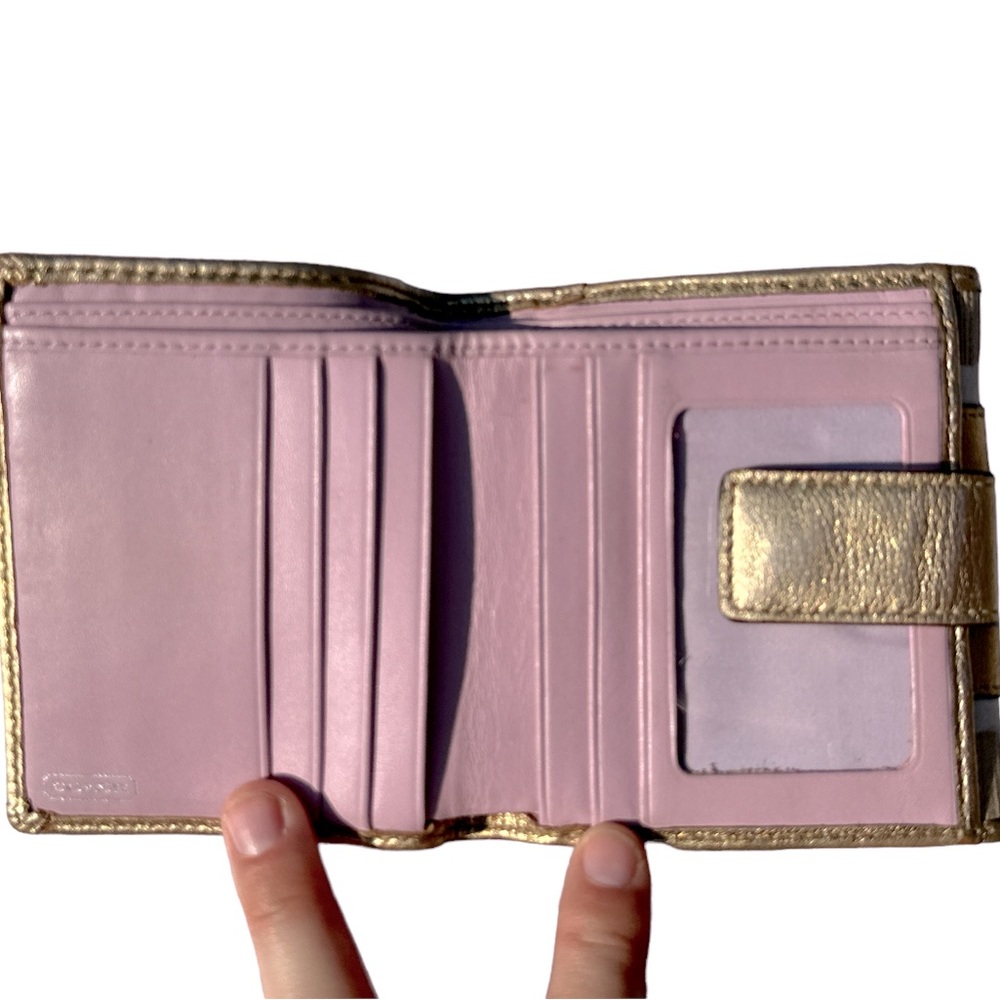 EUC Gold Shimmery Coach Wallet - Picture 8 of 11